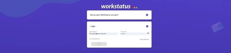 Another view of the Workstatus login page, used to access employee time tracking tools and manage working hours.