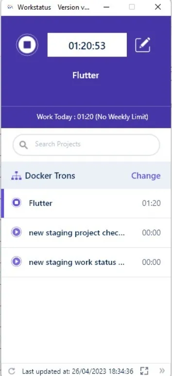 Project management interface in Workstatus showing how to track and manage work hours and implement employee time tracking.