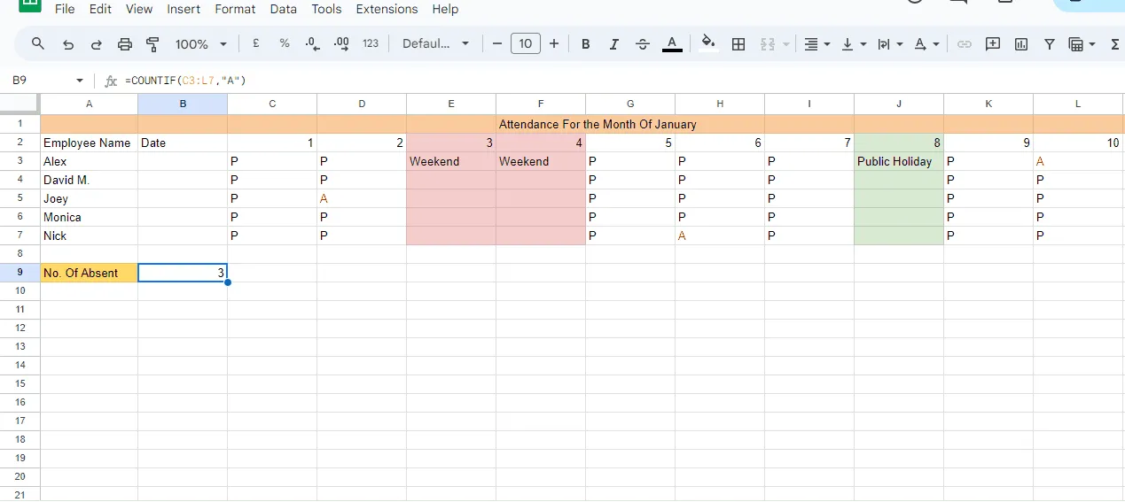 how to maintain attendance in excel - Workstatus