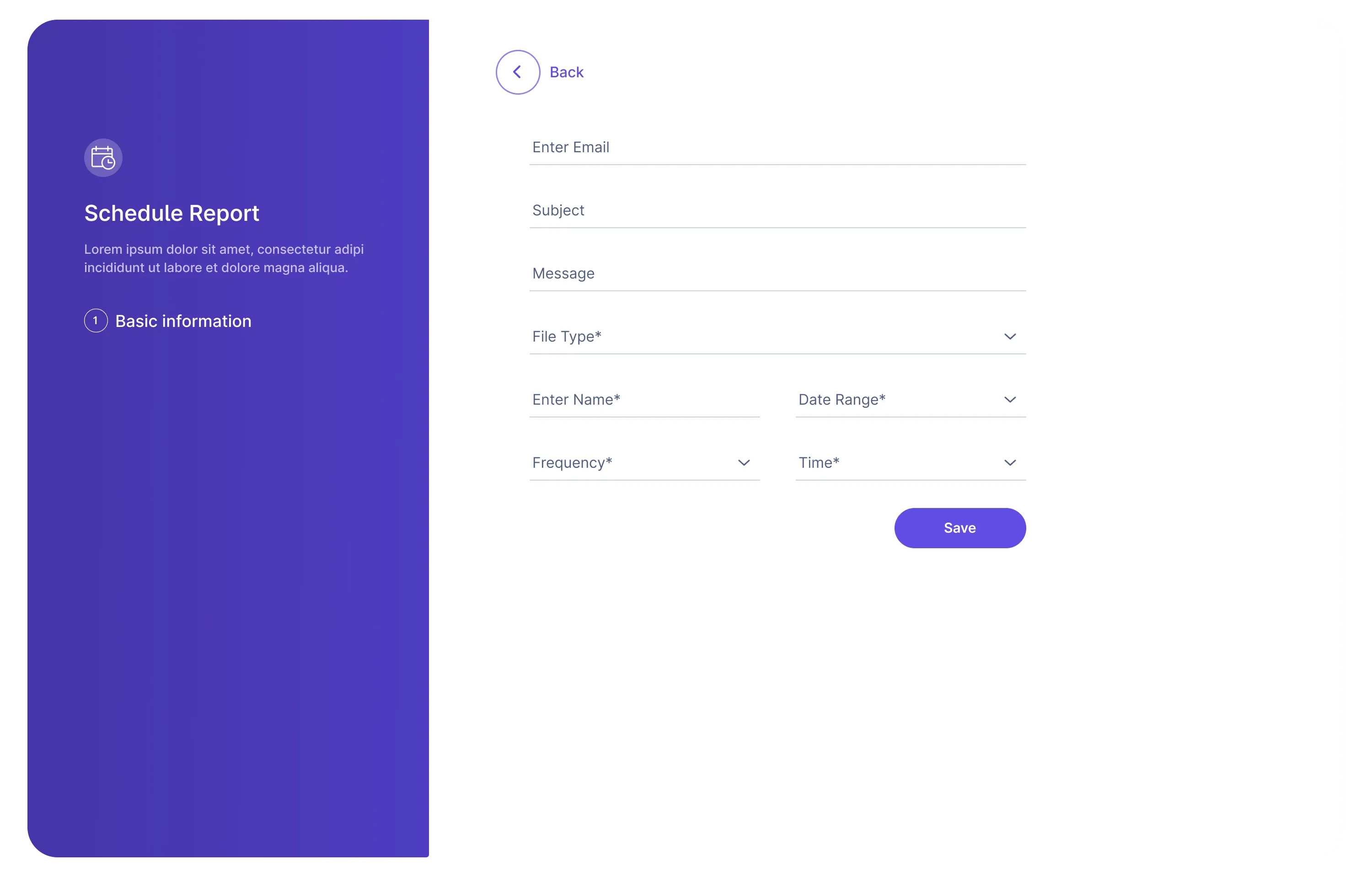 Input Forms For Reports