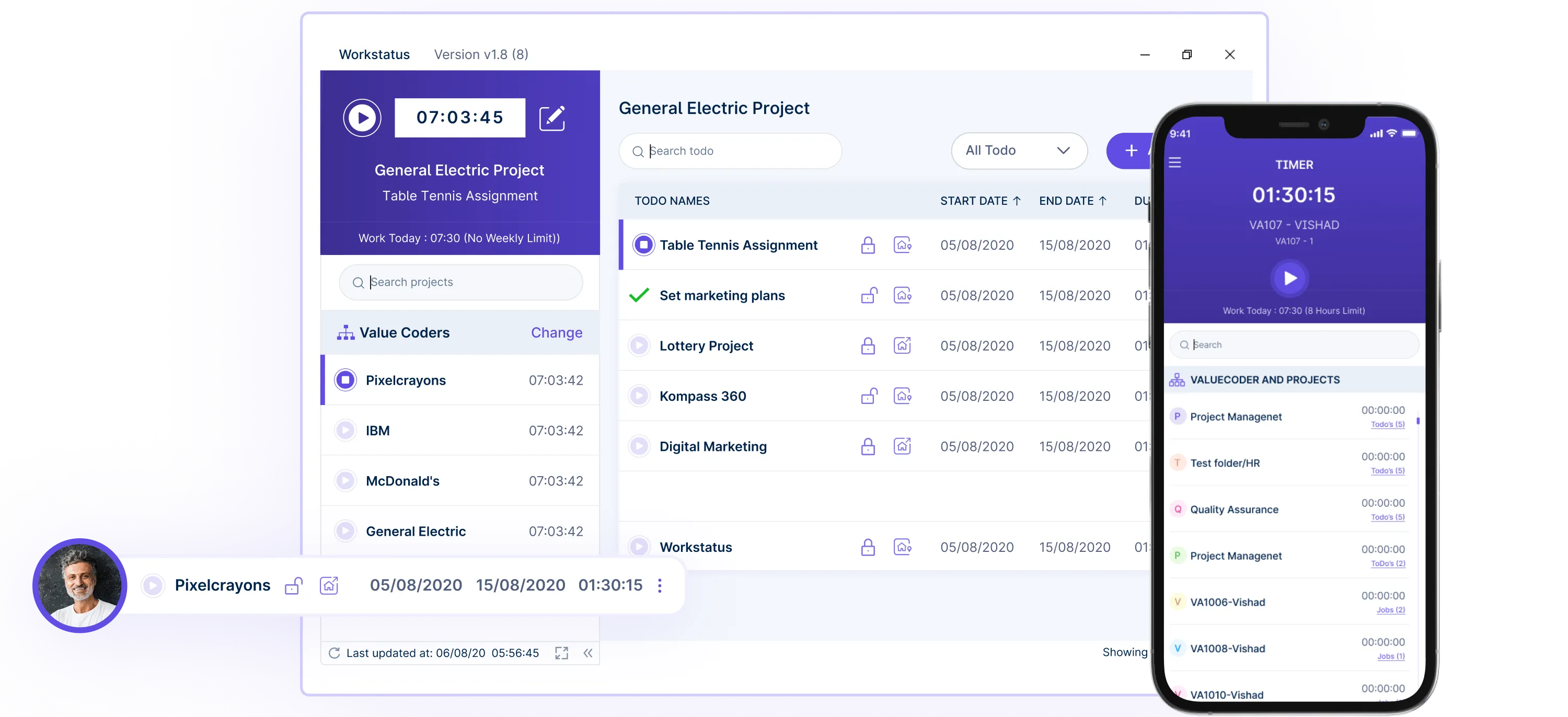 General project management interface displaying billable hours and hours worked, illustrating what are billable hours and non billable meaning.