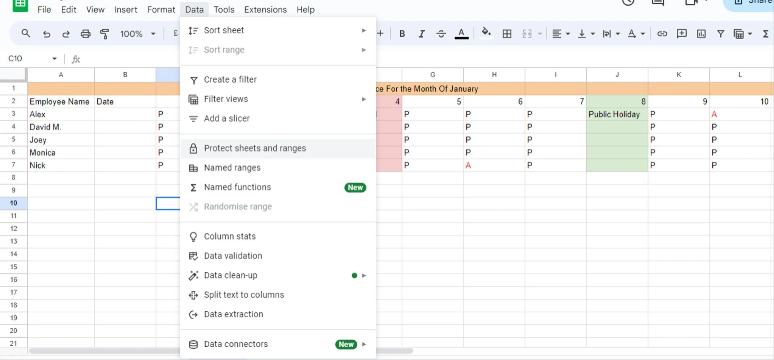 attendance sheet in excel - Workstatus