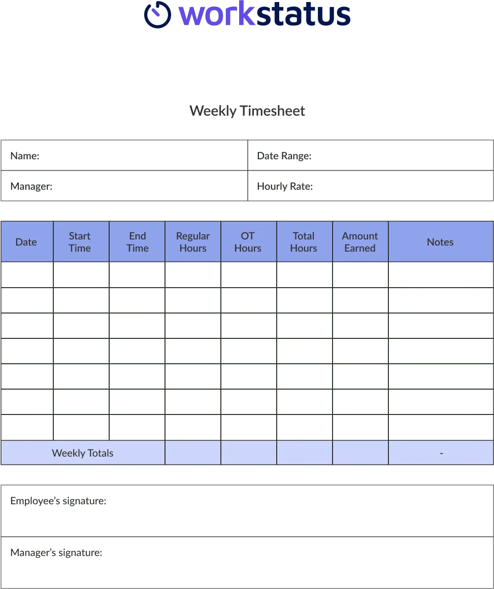 Weekly Timesheet