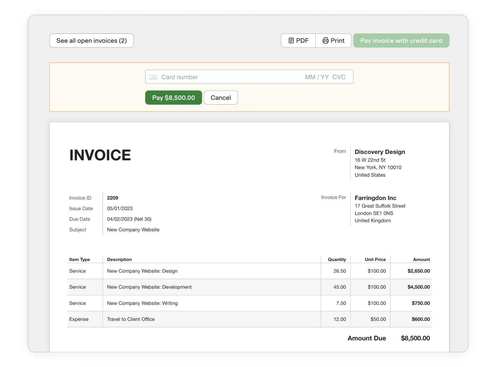 Invoicing and Payments