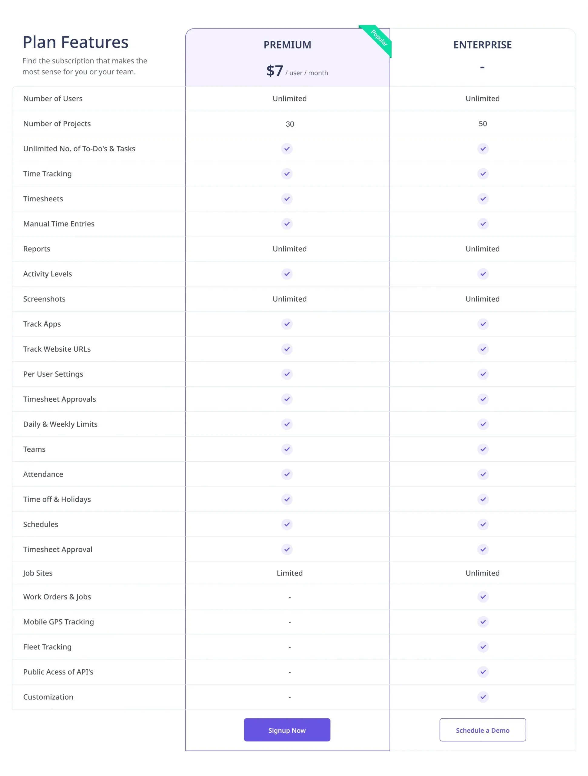 Workstatus- Pricing Plans