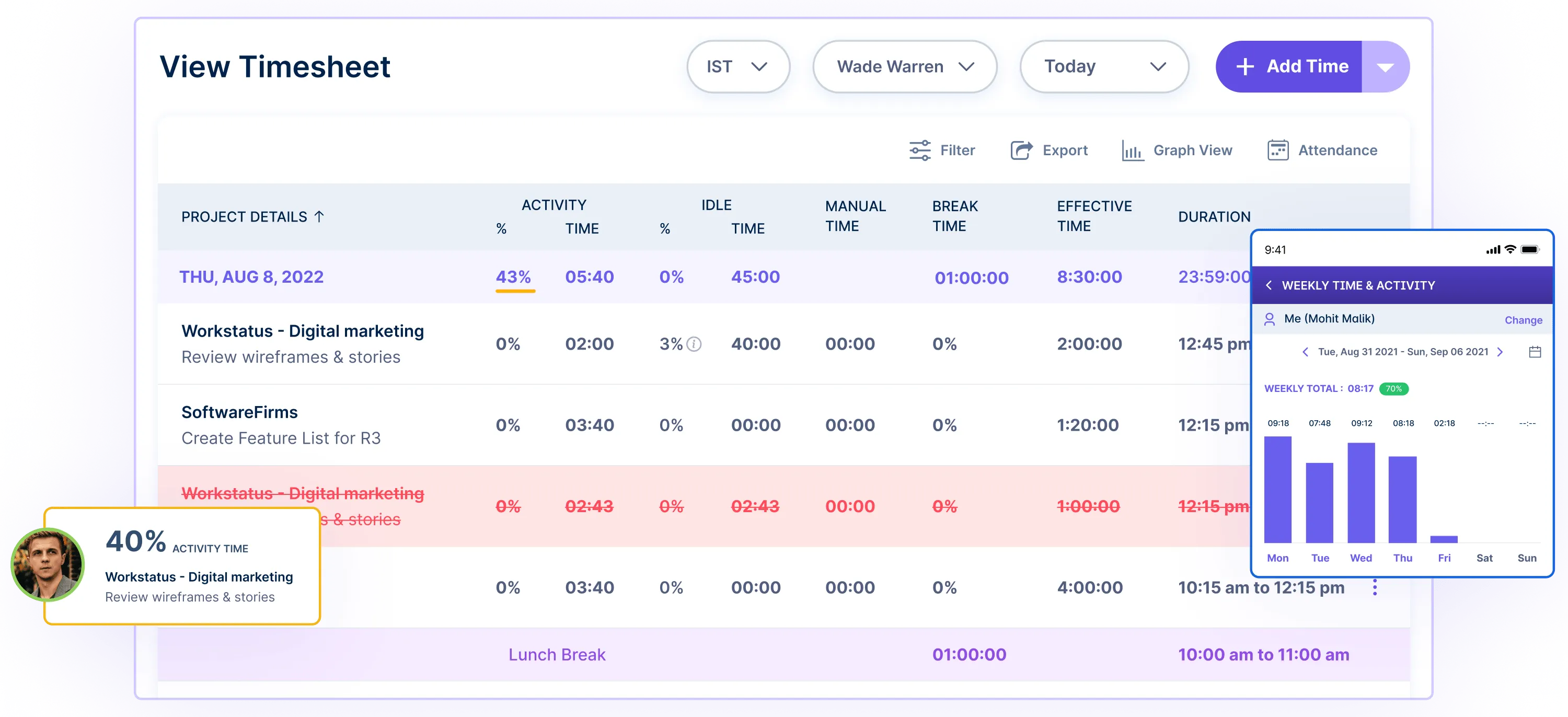 Approving Timesheet