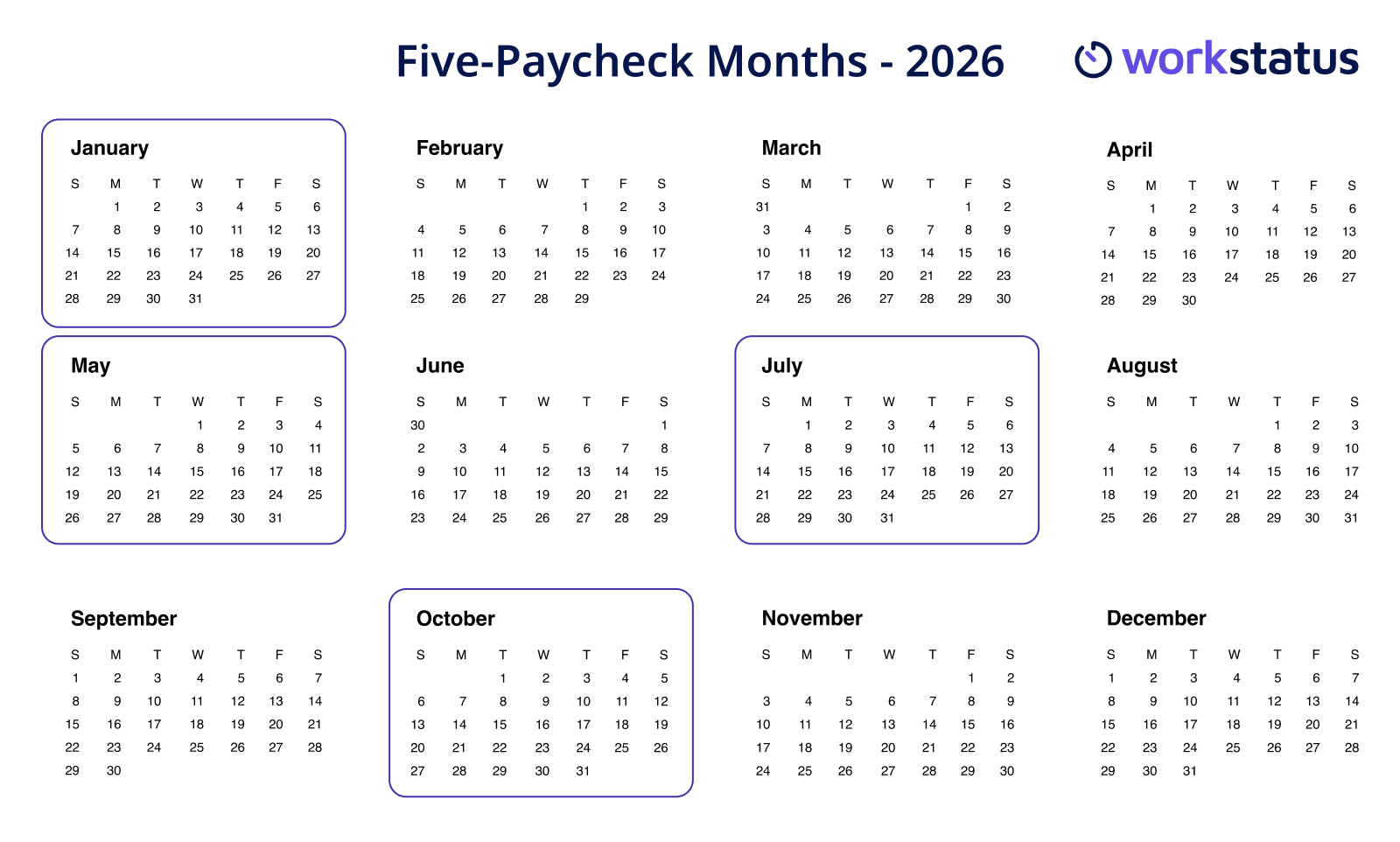 2026 calendar