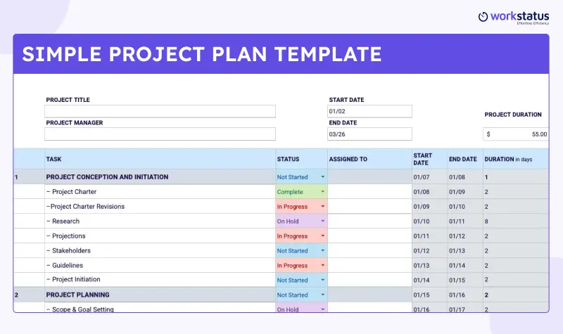 Project plan template