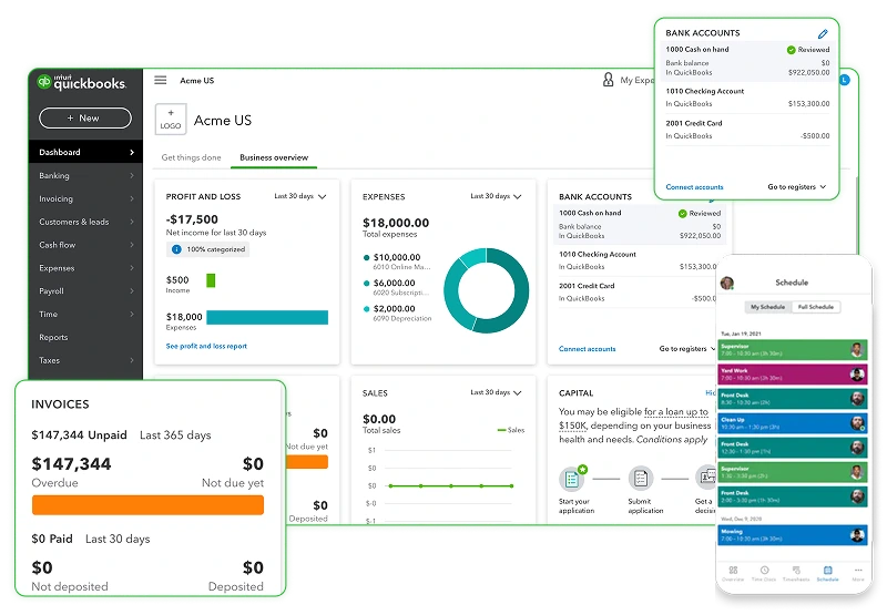 quickbooks dashboard