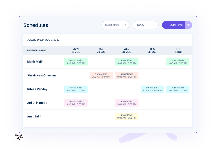  work schedule for employees