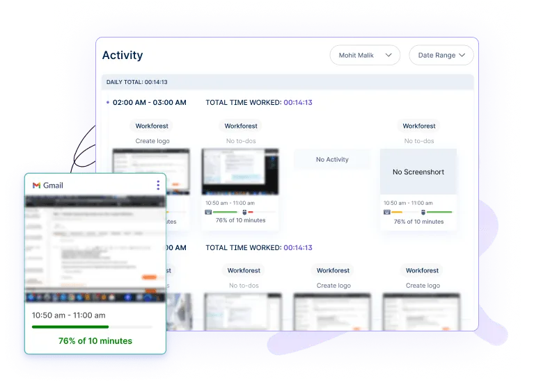 Built-in productivity calculator in employee productivity software, showcasing features of employee monitoring software and productivity monitoring software.